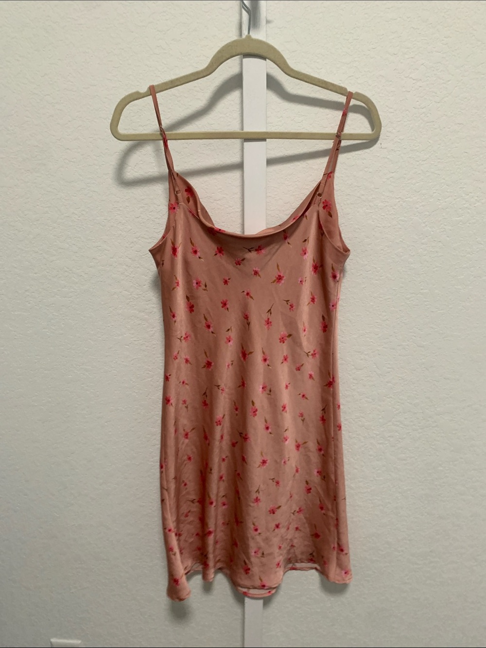 Edit by Nine Y2K Style Pink Floral Cowl Neck Satin Slip Dress - Picture 5 of 8